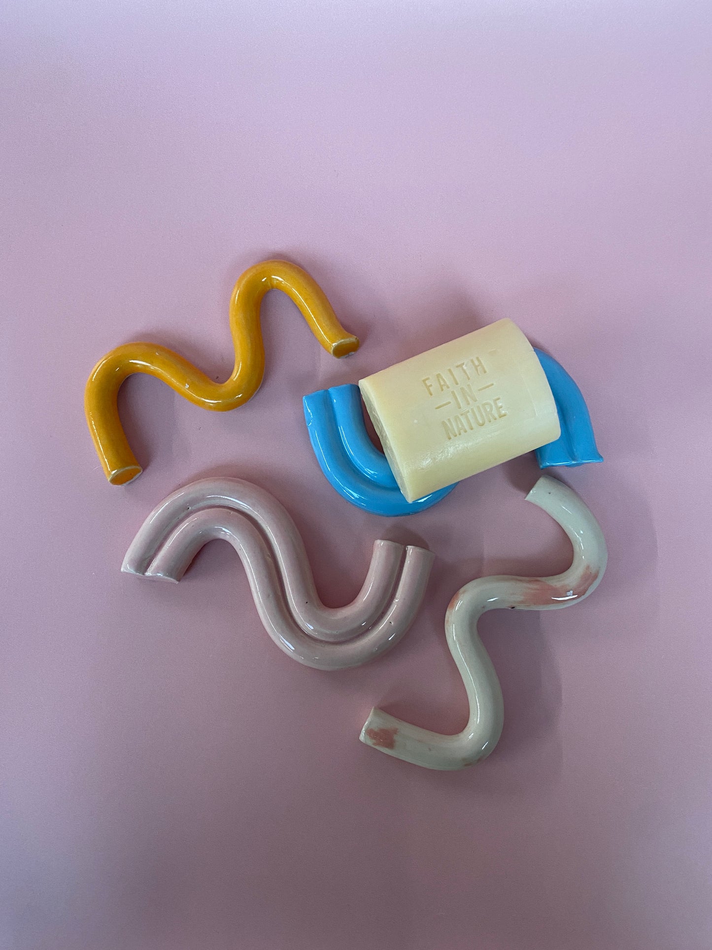 Orange Squiggle Soap Dish