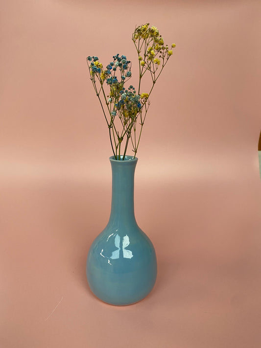 Sky Blue Stem Vase