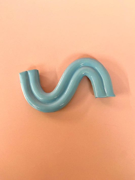 Sky Blue Double Squiggle Soap Dish
